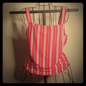 Red white and blue striped tank top